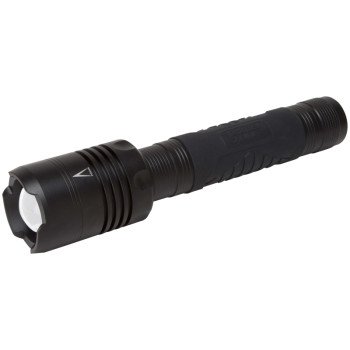 PowerZone 12169 Tactical Flashlight, AA Battery, LED Lamp, 3500 Lumens, 200 m Beam Distance, 5 hrs Run Time, Black