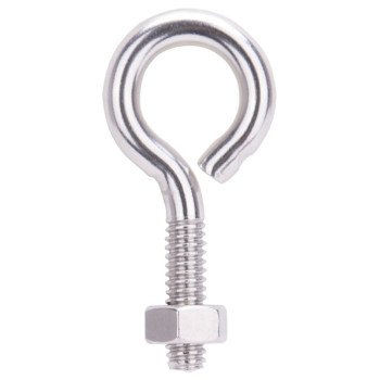 ProSource LR293 Eye Bolt, 6 mm Thread, Machine Thread, 3/8 in L Thread, 1 in Dia Eye, 160 lb Working Load