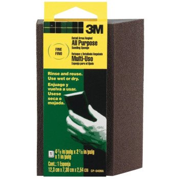 3M CP-040 Sanding Sponge, 4-7/8 in L, 2-7/8 in W, Fine, Aluminum Oxide Abrasive