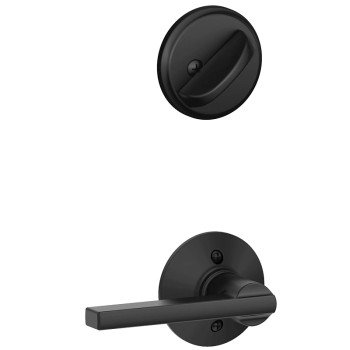 Schlage F Series F59 LAT 622 Lever Trim Set, 1 Grade, Mechanical Lock, Different Key, Metal, Matte Black, Lever Handle