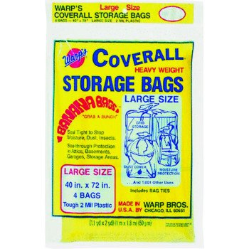 Warp's Banana Bags CB-40 Storage Bag, L, Plastic, Yellow, 40 in L, 72 in W, 2 mil Thick