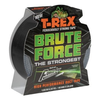 T-Rex Brute Force 242703 Duct Tape, 25 yd L, 1.88 in W, Black