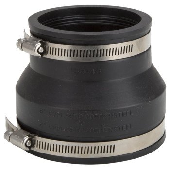 ProSource FC56-43 Coupling, 4 x 3 in, Cast Iron, Plastic and Steel Drain Pipes, PVC, Black