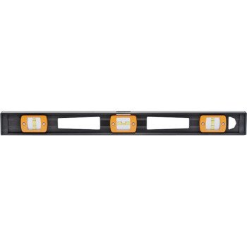 Johnson 3772 I-Beam Level, 72 in L, 5-Vial, 2-Hang Hole, Non-Magnetic, Aluminum, Black