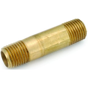 Anderson Metals 736113-0440 Pipe Nipple, 1/4 in, NPT, Brass, 2-1/2 in L