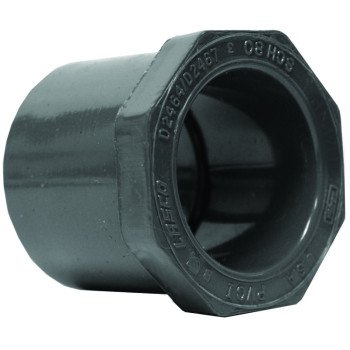 Lasco 837072BC Reducing Bushing, 1/2 x 1/4 in, Spigot x Slip, PVC, SCH 80 Schedule