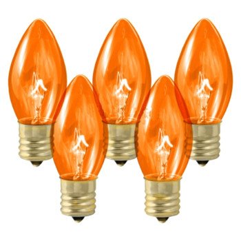 Hometown Holidays 16297 Light Bulb, 7 W, Intermediate Lamp Base, Incandescent Lamp, Transparent Orange Light