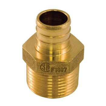 aqua-dynamic 9781-033 Pipe Adapter, 1/2 in, PEX x Male, Brass