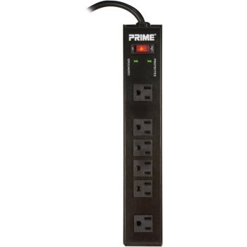 PowerZone OR802135 Surge Protector Power Strip, 125 V, 15 A, 6-Outlet, 1150 Joules Energy, Black