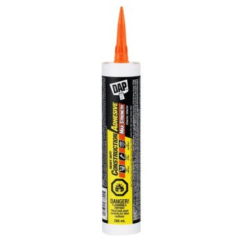 DAP Max Strength 74880 Construction Adhesive, White, 266 mL Cartridge