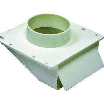 Lambro 143W Under Eave Vent, 5-3/4 in W Hood, 2-1/4 in H Hood, 4 in Duct, Plastic Hood