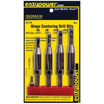 Eazypower 81779 Hinge Bit Set, Self-Centering, 4-Piece