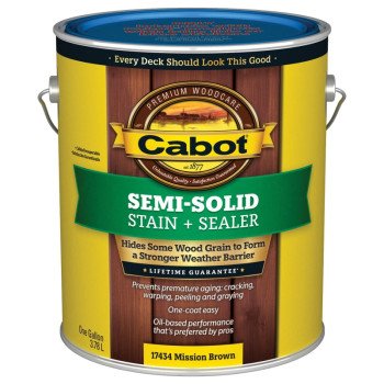 Cabot 140.0017434.007 Deck and Siding Stain, Mission Brown, Liquid, 1 gal