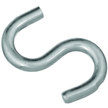 National Hardware N273-433 S-Hook, 2-1/2 in, 140 lb Working Load, 0.9 in Dia Wire, Steel, Zinc