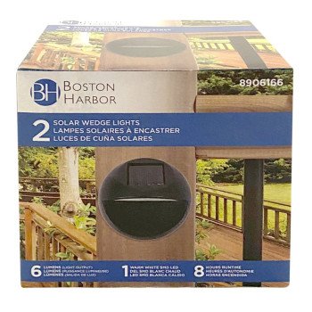 Boston Harbor 26081 Solar Light, NI-Mh Battery, AAA Battery, 1-Lamp, Plastic Fixture, Black, Battery Included: Yes