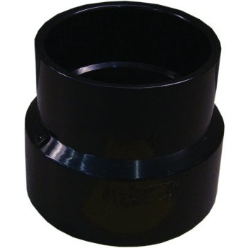 Canplas 103036BC Sewer Pipe Adapter Coupling, 4 x 3 in, Hub, ABS, Black, 40 Schedule