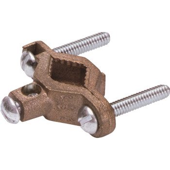 nVent ERICO CWP2J Pipe Clamp, Clamping Range: 1/4 to 1 in, #10 to 2 AWG Wire, Silicone Bronze