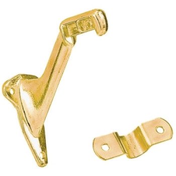 National Hardware N830-131 Handrail Bracket, Zinc, Polished Brass