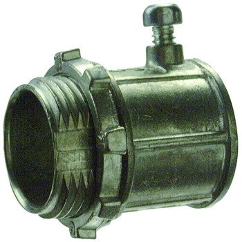 Halex 02-55234 EMT Connector, 1-1/2 in Screw, Zinc, Gray