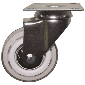 Shepherd Hardware 6265 Swivel Caster, 3 in Dia Wheel, Polyurethane Wheel, White, 132 lb