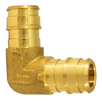 Apollo ExpansionPEX Series EPXE1212 Pipe Elbow, 1/2 in, Barb, 90 deg Angle, Brass, 200 psi Pressure