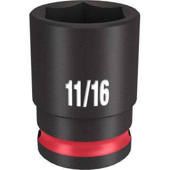 Milwaukee SHOCKWAVE Impact Duty Series 49-66-6109 Shallow Impact Socket, 11/16 in Socket, 3/8 in Drive, Square Drive