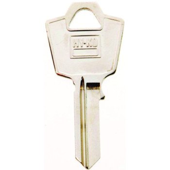 Hy-Ko 11010ES9 Key Blank, Brass, Nickel, For: ESP Vehicle Locks