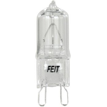 Feit Electric BPQ60/G9/CAN Halogen Bulb, 60 W, G9 Lamp Base, JCD T4 Lamp, 3000 K Color Temp, 2000 hr Average Life