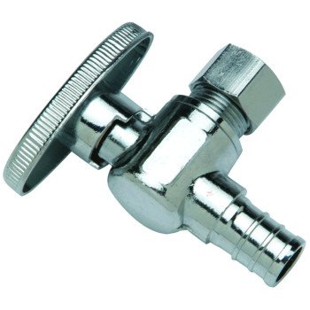 Apollo CPXVA1238C Stop Valve, 1/2 x 3/8 in Connection, PEX Barb x Compression, Brass Body