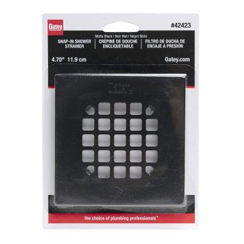 Oatey 42423 Snap-Tite Strainer, Stainless Steel, Black, Matte, For: 2 in, 3 in Drain Opening, 130 Series Shower Drains