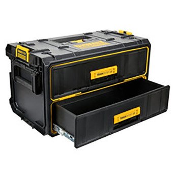 DEWALT ToughSystem 2.0 DWST08320 Tool Box, 25 lb, Polypropylene, Black, 12-3/5 in H x 12-1/3 in W Outside, 2-Drawer