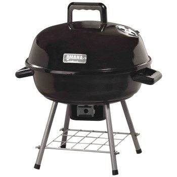 Omaha GY22014I Charcoal Kettle Grill, 1-Grate, Black, Steel Body