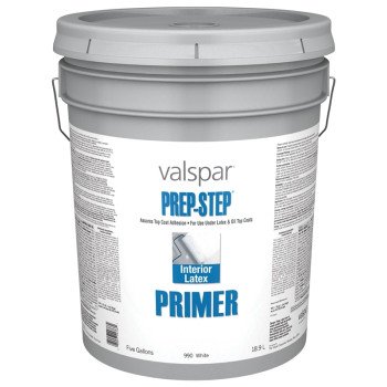 Valspar Prep-Step 044.0000990.008 Interior Latex Primer, White, 5 gal, Can