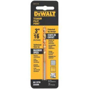 DeWALT DW1376 Drill Bit, 5/32 in Dia, 3.15 in OAL, Parabolic Flute, 5/32 in Dia Shank, Straight Shank