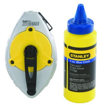 STANLEY 47-482L Chalk Box Set, 100 ft L Line, Blue Line, 5:1 Gear Ratio