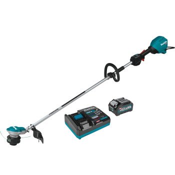 Makita GRU01M1 Cordless String Trimmer Kit, Battery Included, 4 Ah, 40 V, Lithium-Ion, 3-Speed, Adjustable, Loop Handle