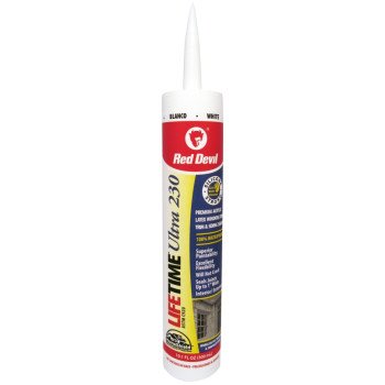 Red Devil Lifetime 0770 Acrylic Sealant, White, 40 to 90 deg F, 10.1 fl-oz Cartridge