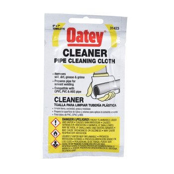 Oatey 31423 Cleaning Cloth, 8 in L, 7 in W, Clear