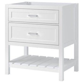 Craft + Main Lawson Series LSWV3022D Vanity Cabinet, 30 in W Cabinet, 21-1/2 in D Cabinet, 34 in H Cabinet, Wood, White