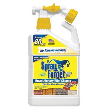 Spray & Forget SFRCHEQ06 Roof Surface Cleaner, Liquid, Clear/Yellow, 32 oz