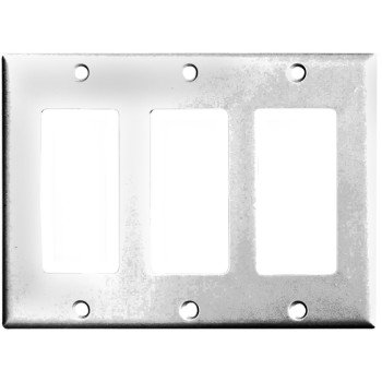 Eaton 2163W-BOX Wallplate, 4-1/2 in L, 3-3/8 in W, 3-Gang, Thermoset, White, High-Gloss