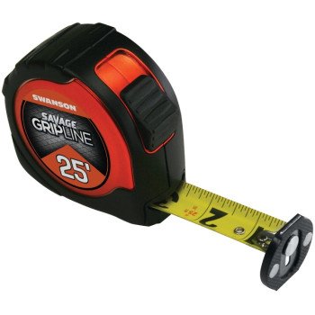 Swanson SAVAGE Series SVGL25M1 Tape Measure, 25 ft L Blade, 1-1/16 in W Blade, ABS/Rubber Case