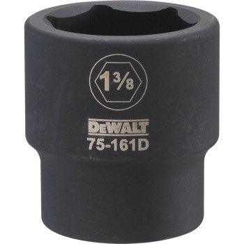 DEWALT DWMT75161OSP Impact Socket, 1-3/8 in Socket, 3/4 in Drive, 6-Point, CR-440 Steel, Black Oxide