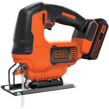 Black+Decker BDCJS20C Jig Saw, Battery Included, 20 V, 3/4 in L Stroke, 2500 spm