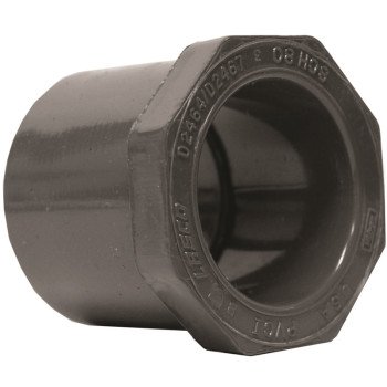 Lasco 837212BC Reducing Bushing, 1-1/2 x 1-1/4 in, Spigot x Slip, PVC, SCH 80 Schedule