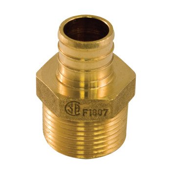 aqua-dynamic 9781-034 Pipe Adapter, 1/2 x 3/4 in, PEX x Male, Brass