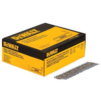 DEWALT DWMC13115G-2M Metal Connector Nail, Paper Collation, 1-1/2 in L, 9 ga, Galvanized, Round Head, Smooth Shank