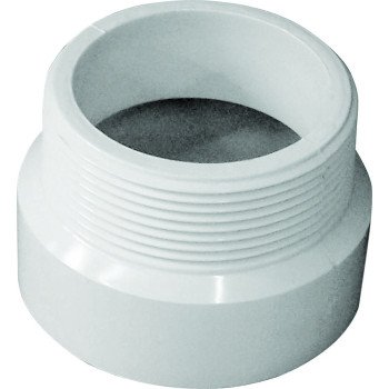 Canplas 192872 Pipe Adapter, 2 in, MNPT x Hub, PVC, White