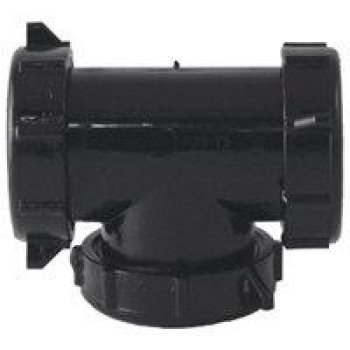 Plumb Pak PPC55-6B Coupling Tee, 1-1/2 in, Slip-Joint, Plastic, Black