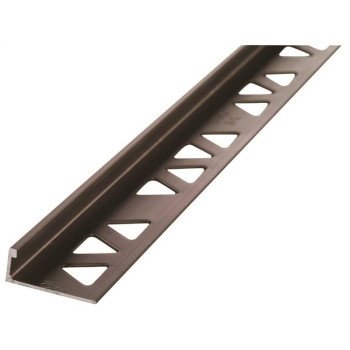 M-D 31352 Tile Edge, 96 in L, 3/8 in W, Aluminum, Pewter